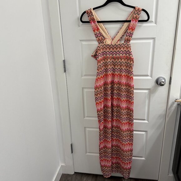 Saylor Colorful Chevron Midi Dress Size Medium - Picture 2 of 4